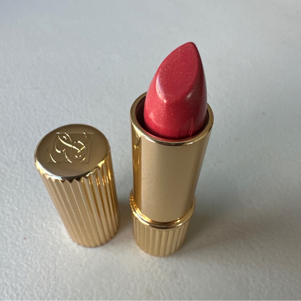 Estee Lauder Signature Hydra Lustre Lipstick 07 RICH BERRY HTF Gold Fluted Tube